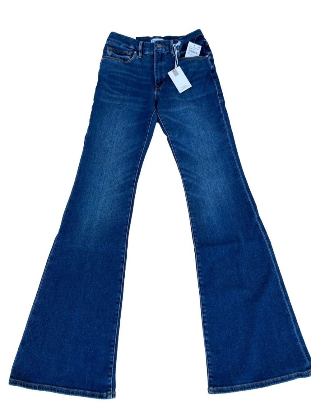 Good American Good Legs Flare Jeans Sz 4 15 NWT Cashmere Blend High Rise - Picture 12 of 15